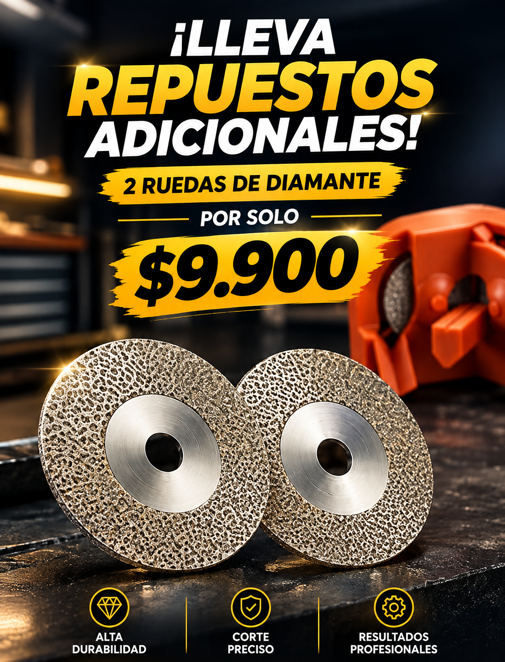 2 RESPUESTOS DE DISCO DE DIAMANTE